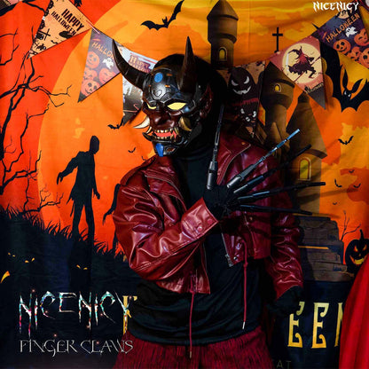 Halloween Articulated Fingers with Protective Gloves, Articulated Finger Extensions, Finger Claw with Protective Gloves, Scary and Flexible Skeleton Claws Hands, Halloween Props for Any Costume, Black