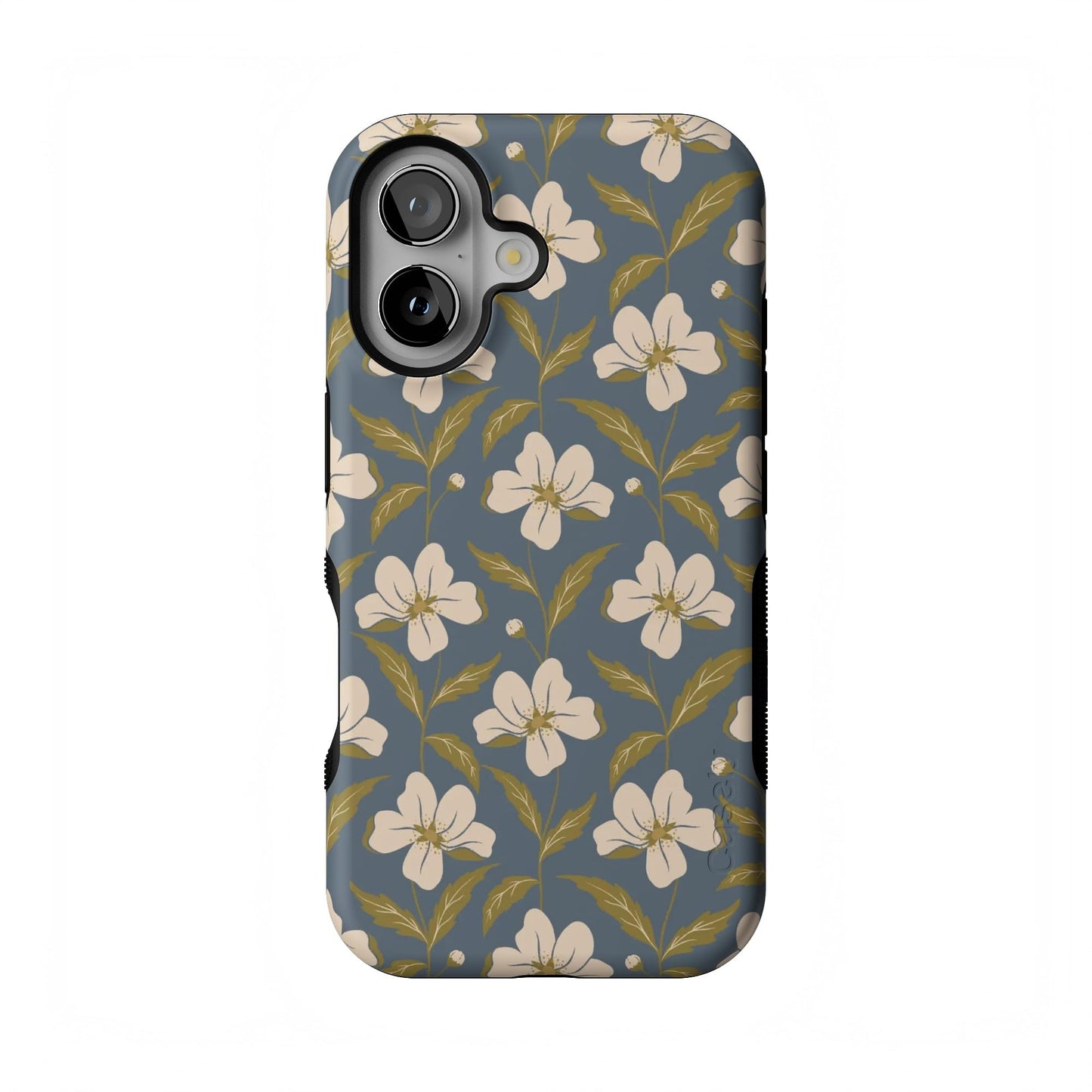 Casely iPhone 16 Case | Nantucket Cottage | Blue Hydrangea | Compatible with MagSafe | Bold Protective Design