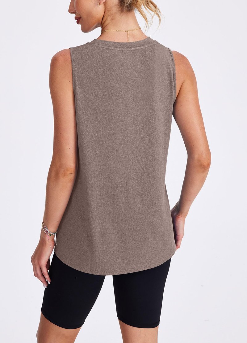 XIEERDUO Workout Tank Tops for Women Sleeveless Running Shirts Activewear Gym Yoga Tops Camel Brown XL