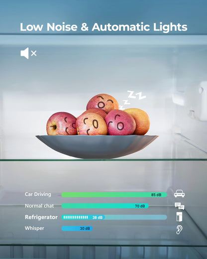 EUHOMY Mini Fridge with Freezer, 3.2 Cu.Ft Mini Refrigerator fridge, 2 door For Bedroom/Dorm/Office/Apartment - Food Storage or Cooling drinks, Silver
