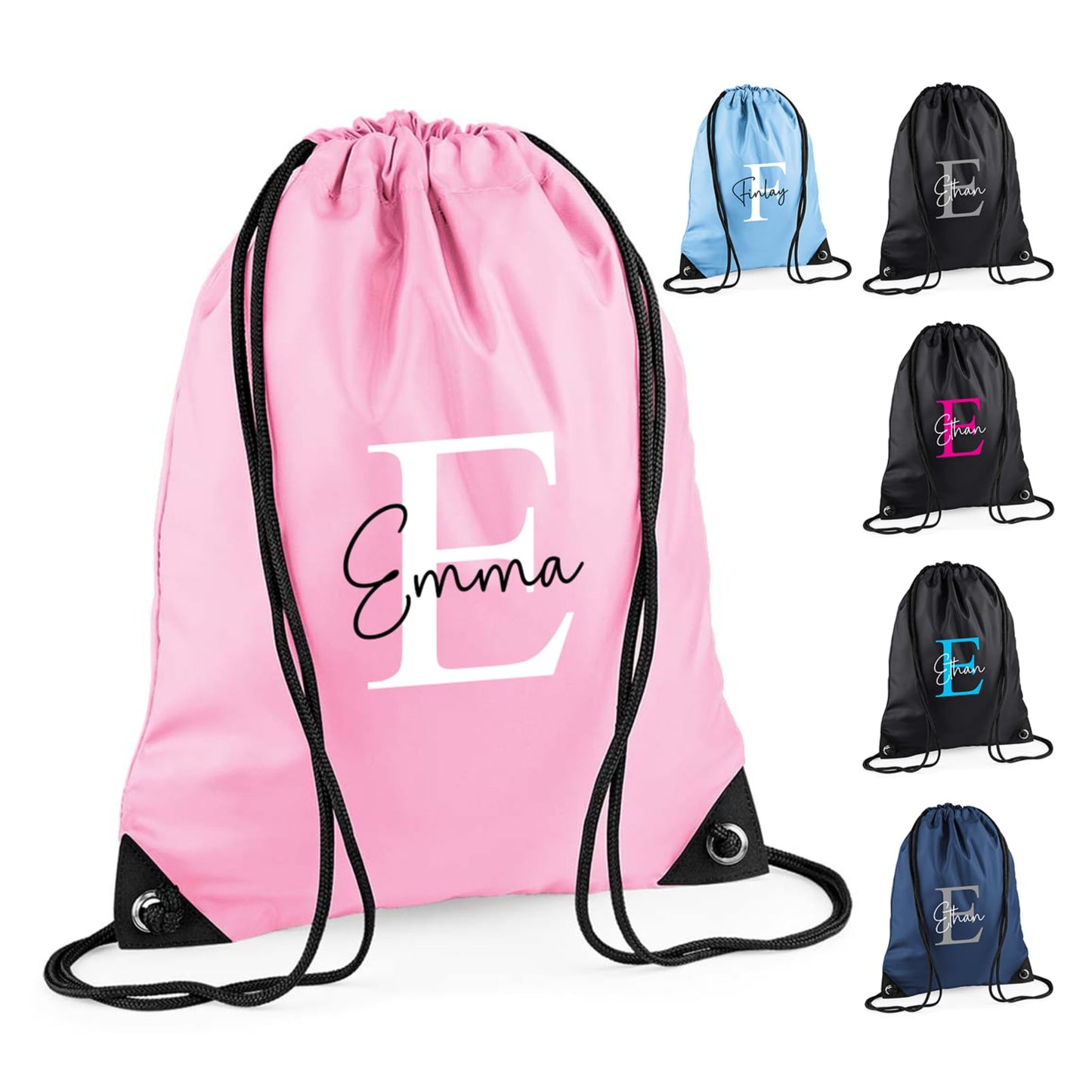 Chicken Craft Customisable Personalised Drawstring Bag - Ideal PE Kit, Gym, and Swimming Bag for Boys, Girls, Kids in Nursery and Primary School, Available with Monogrammed Initial and Name