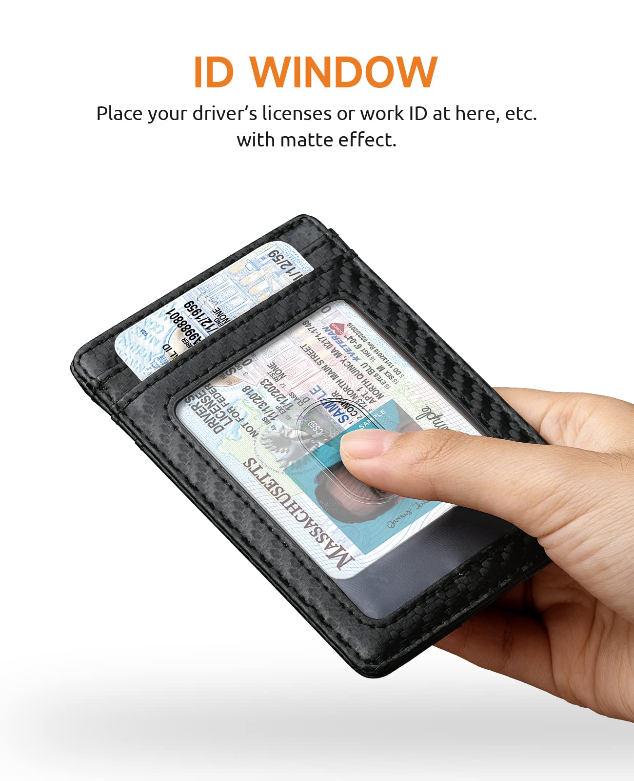 Buffway Mens Slim Wallet, Minimalist Thin Front Pocket Leather Credit Card Holder with RFID Blocking for Work Travel - Atlanta Black