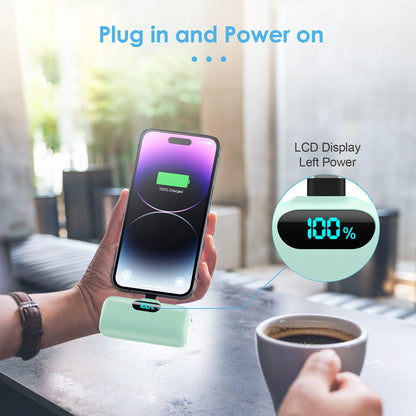 Small Portable Charger for iPhone,Upgraded 5000mAh PD Fast Charging Power Bank,Mini Battery Pack Backup Charger Compatible with iPhone 14/14 Pro Max/13/13 Pro/12 Pro/11/XS/XR/X/8/7/6 etc-Black