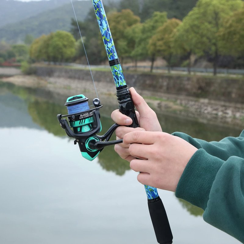 Sougayilang Telescopic Fishing Rod and Reel Combo – Full Kit with Carrier Bag, 11+1 Bearings Spinning Reel, Carbon Fiber Travel Pole for Bass, Trout, Catfish, Redfish – Saltwater Freshwater