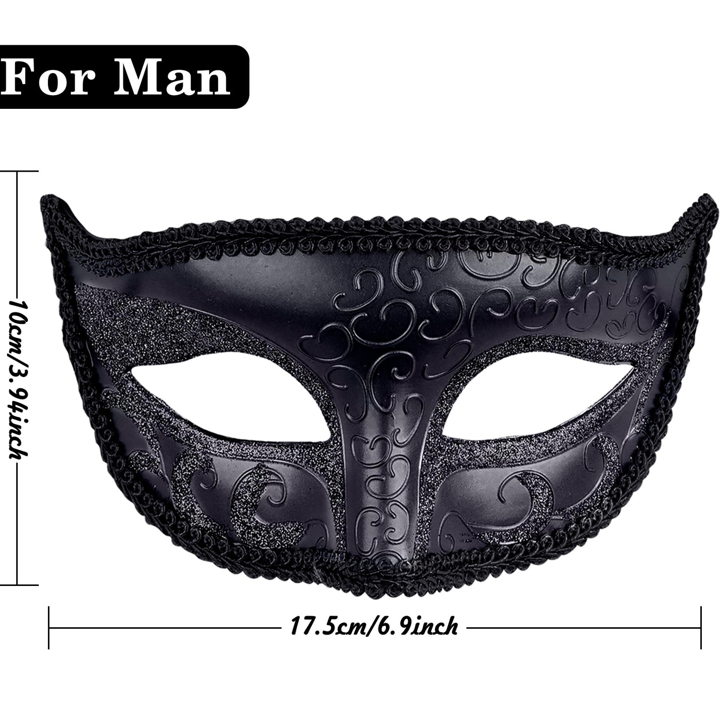SIQUK Couple Masquerade Masks Metal Venetian Party Mask Halloween Costume Mask Mardi Gras Mask for Couples Women and Men