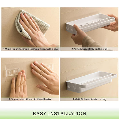 Asonen Dish Drainers,Sponge Holder Sink Tidy Organiser for Sponges Washing Up Kitchen Brush Wash Up Liquid and Sink Stopper Wall Mounted/Hanging for Kitchen Accessories