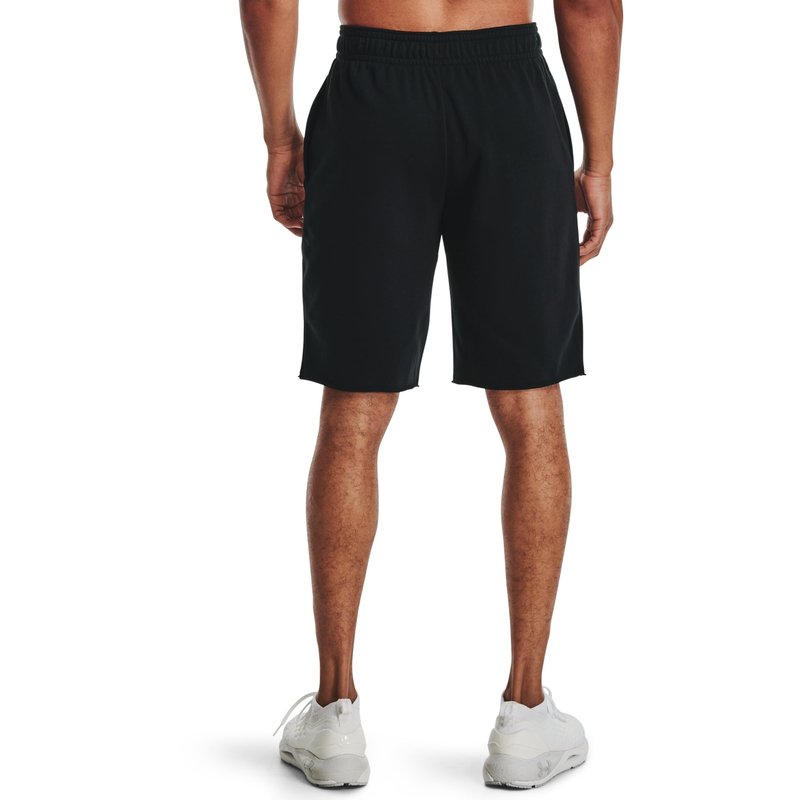 Under Armour Mens Rival Terry Shorts , Black (001)/Onyx White , Small
