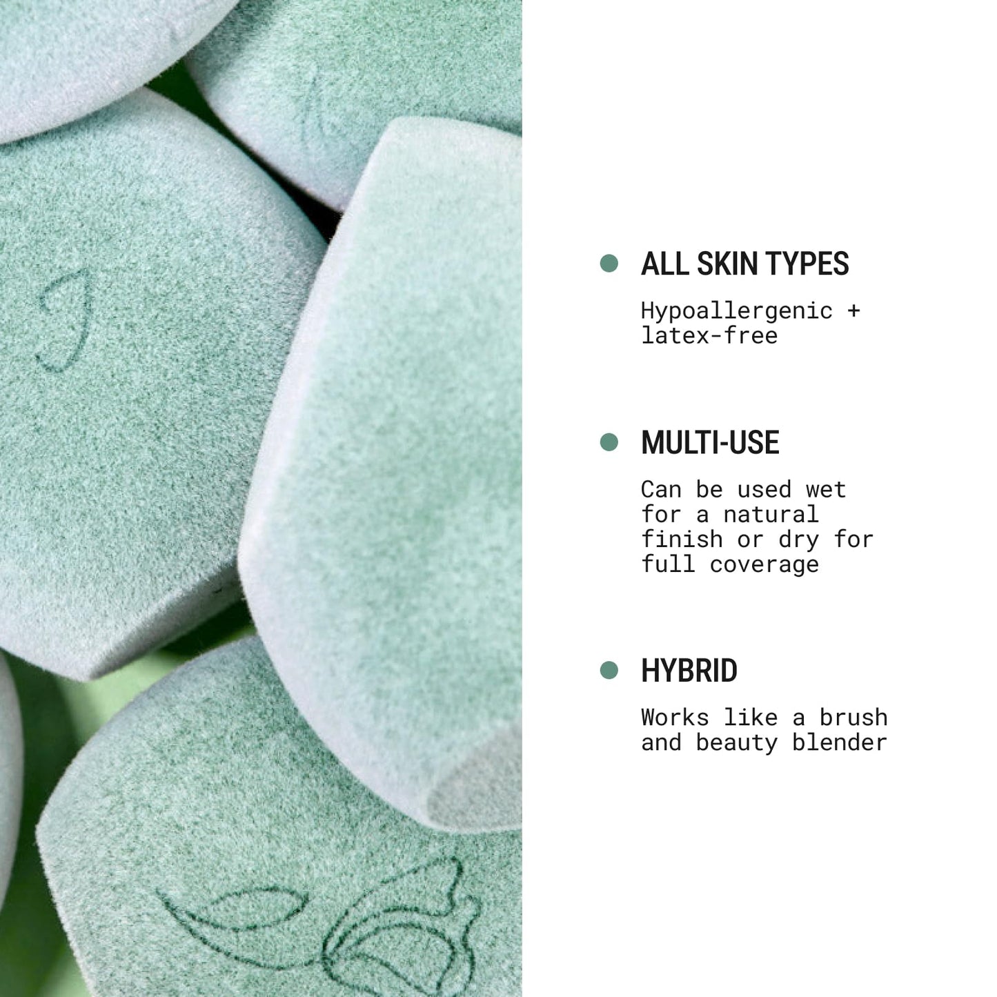 JUNO & Co. Microfiber Makeup Sponge, Dual Layer Technology for Full Coverage Flawless Makeup Blender for Foundation, Powder and Cream (Velvet Style and Blue Color)