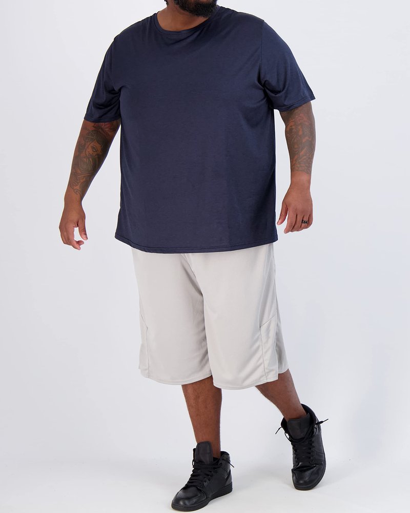 Real Essentials 3 Pack: Men’s Big & Tall Short Sleeve Dry Fit Crew Neck T-Shirt - Gym Workout Athletic Running Tee (3XT-5XT)