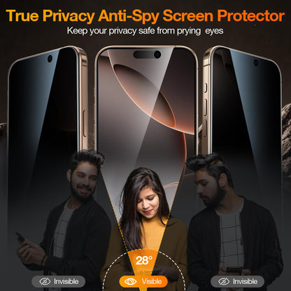 [2 Pack] Privacy Screen Protector for iPhone 11/XR, YMHML Tempered Glass Anti-Spy Bubble Free Case Friendly Easy Installation Film for iPhone 11/XR 6.1 Inch