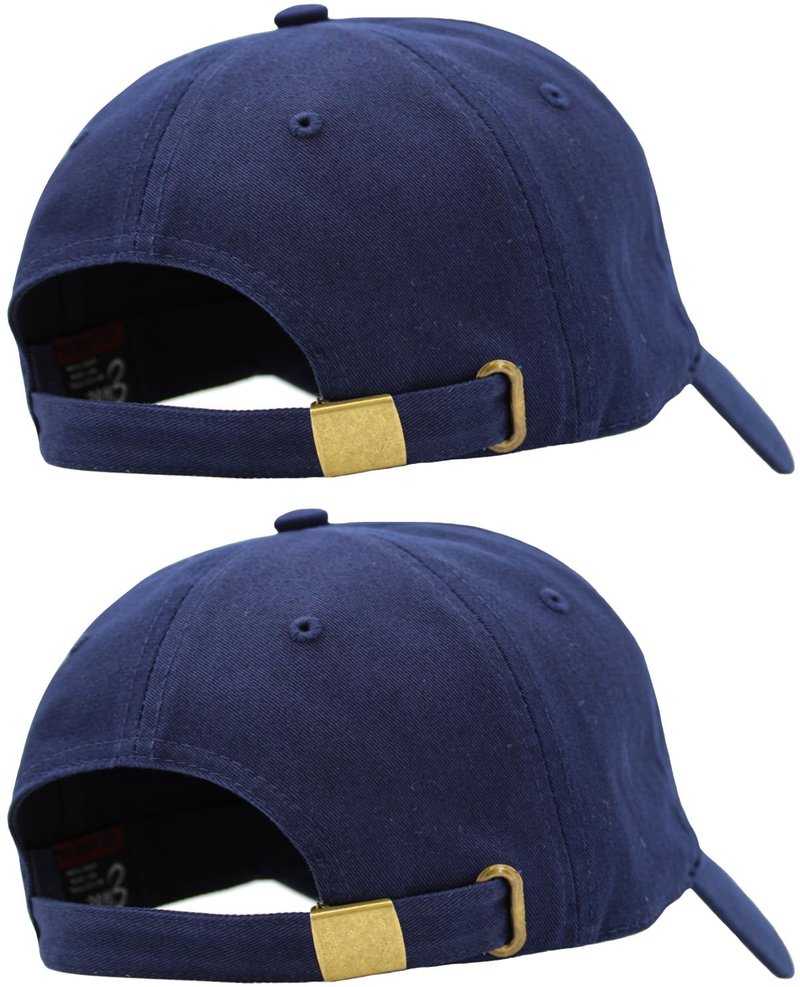 KBETHOS Classic Cotton Dad Hat Bundle Adjustable Unconstructed Plain Cap (One Size, Navy + Navy (2 Pack))