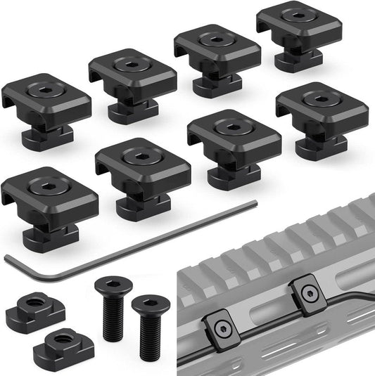 M-LOK Pressure Switch Cable Guides - Flashlight Laser Wire Management Clips | 8 Pack - Black