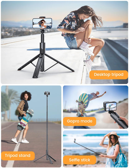 ANXRE 71"/180cm Phone Tripod Monopod, NT79 Extendable Selfie Stick Tripod for Cell Phone＆Camera, Mobile Tripod Stand for Filming, Tripod Stand Holder Compatible with Smartphone Camera