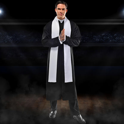 Amscan Priest Halloween Costume for Men, Standard (40-42), with Robe, Collar and Stole