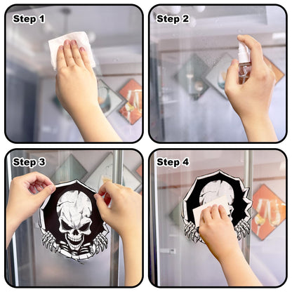 NEWMIAO Halloween Window Stickers, 8 Sheets Halloween Skeleton Window Clings Decals for Party Decorations, Scary Hallowmas Stickers Glass Window Home Decor for Indoor Outdoor Party Supplies