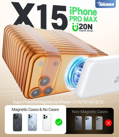Portable Charger for Magsafe Power Bank - 10000mAh Magnetic Phone Charger, USB-C 22W PD Fast Charging, Slim Wireless Battery Pack for iPhone 17/16/15/14/13/12 Series, for Travel Cruise Essentials