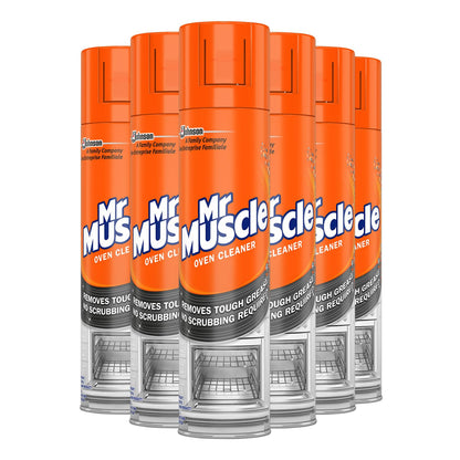 Mr Muscle Oven Cleaner, Heavy Duty Oven Cleaner & Degreaser for Burnt Grease & Food Spills, No-Scrub Formula for Quick Kitchen Cleaning, Fast-Acting Clean in Just 30 Minutes, Pack of 6 (6 x 300ml)