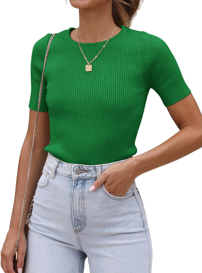 ATHMILE Christmas Sweaters for Women T Shirt Casual Crewneck Tops Slim Fit Basic Tees