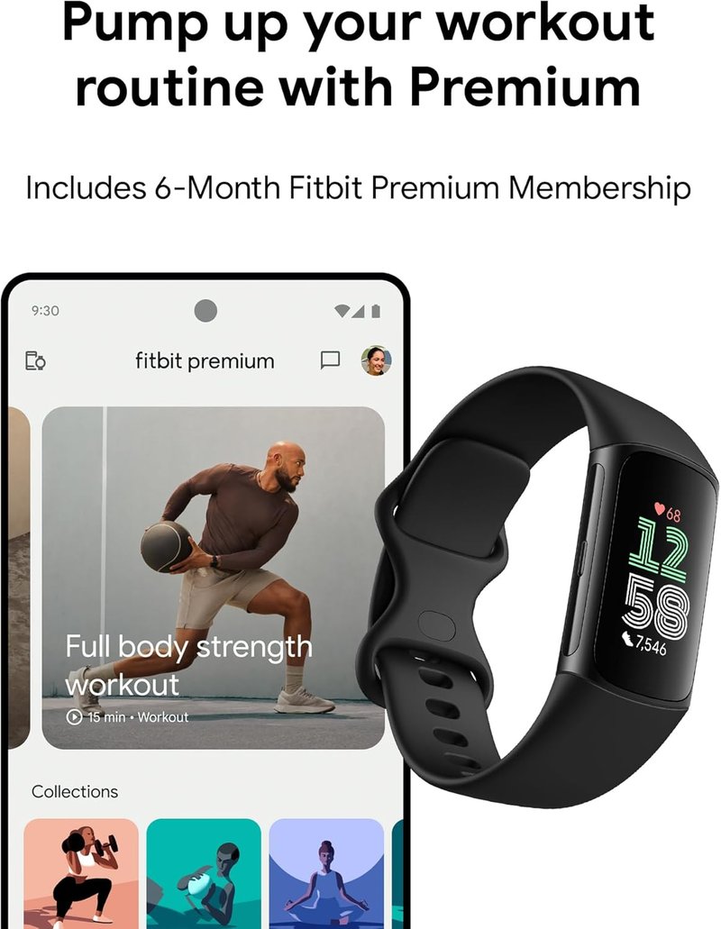 Fitbit Charge 6 Fitness Tracker - Heart Rate Monitor & GPS | Obsidian Color