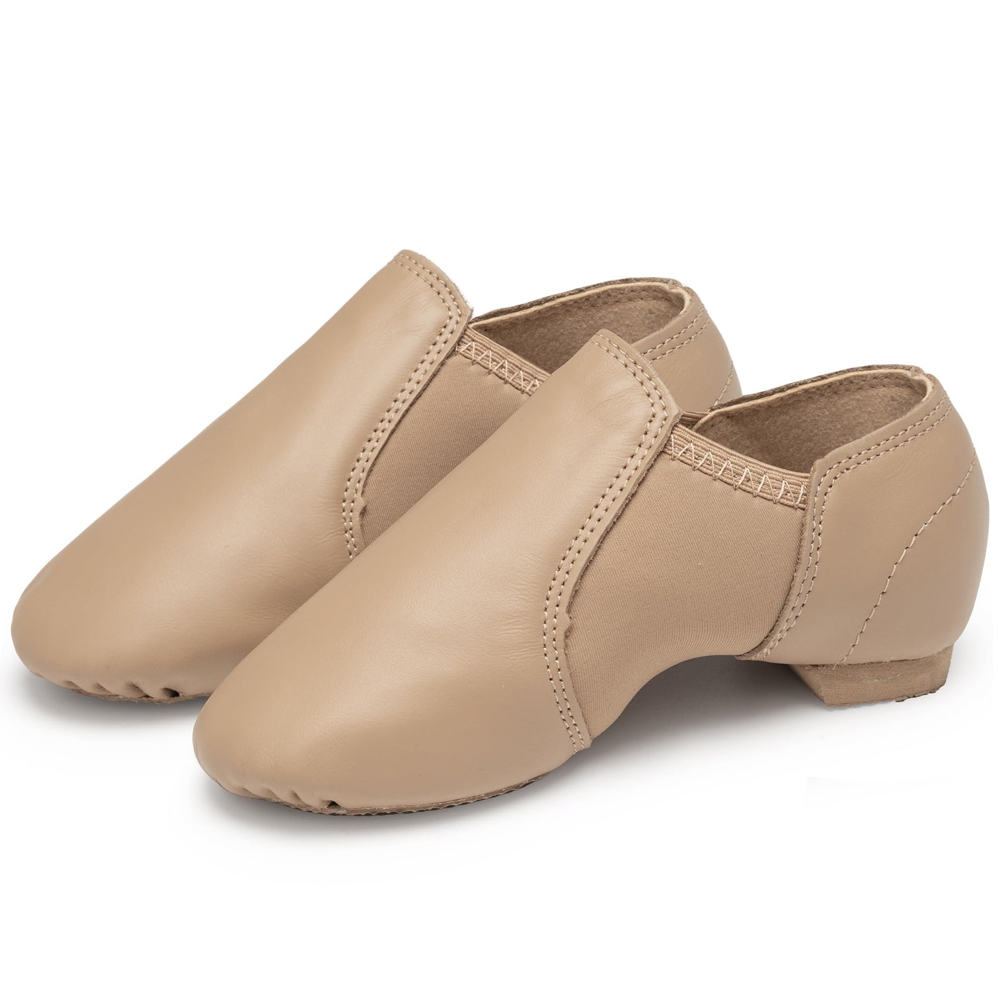 Stelle Jazz Shoes for Girls and Boys Slip-On Leather Dance Shoes (Toddler/Little Kid/Big Kid)(SJ05-Tan,5MB