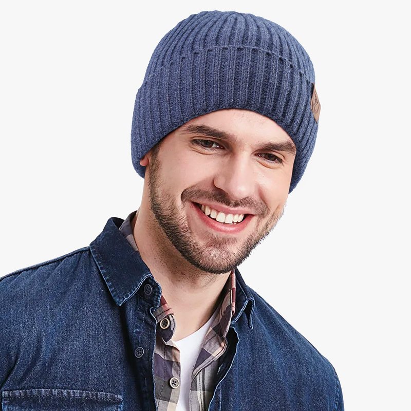 OZERO Knit Beanie Winter Hat, Thermal Thick Polar Fleece Snow Skull Cap for Men and Women