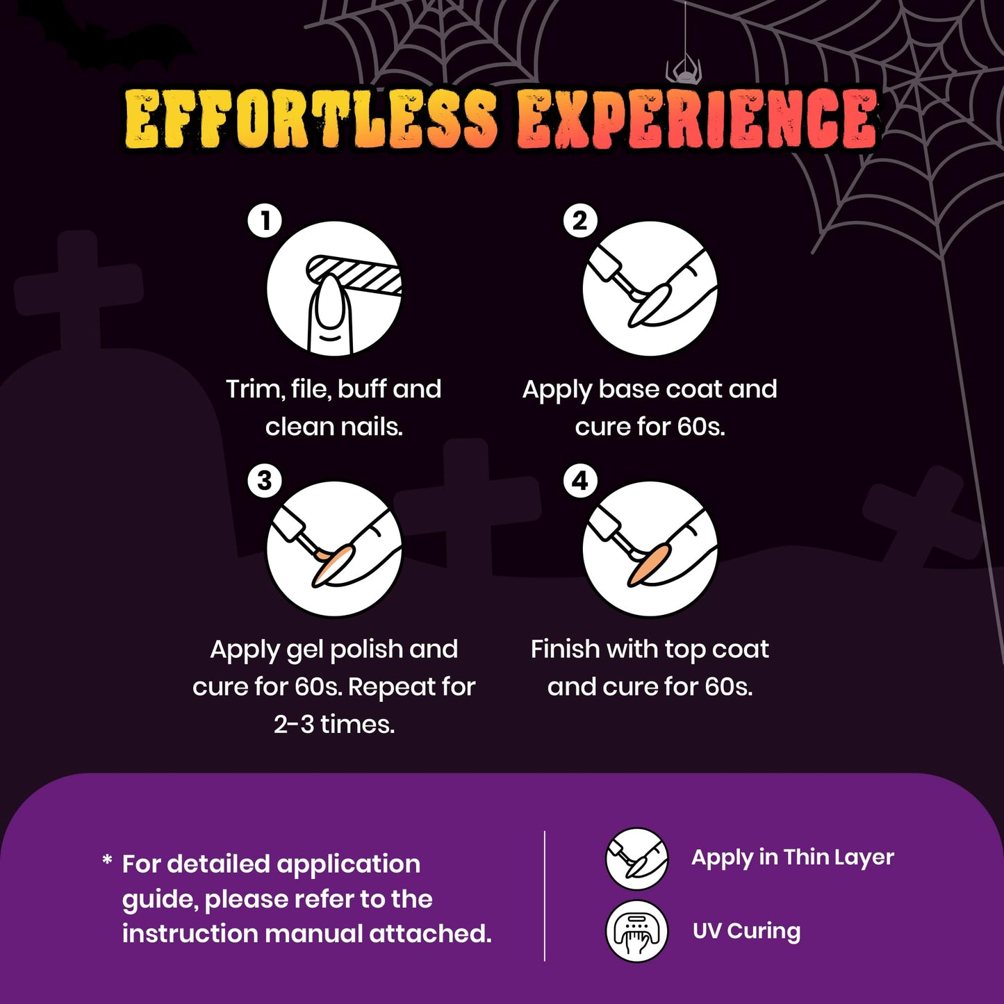 Beetles Halloween Gel Nail Polish Set - Hocus Pocus 6 Colors Gel Polish Kit, Orange Green Purple Black Red Glitter Fall Colors, Soak Off Nail Lamp UV LED Cured Nail Art Design Manicure Gift for Women