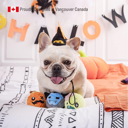 HugSmart Pet Halloween Squeaky Plush Toys Series (Vampire (Pack of 3 Toys))