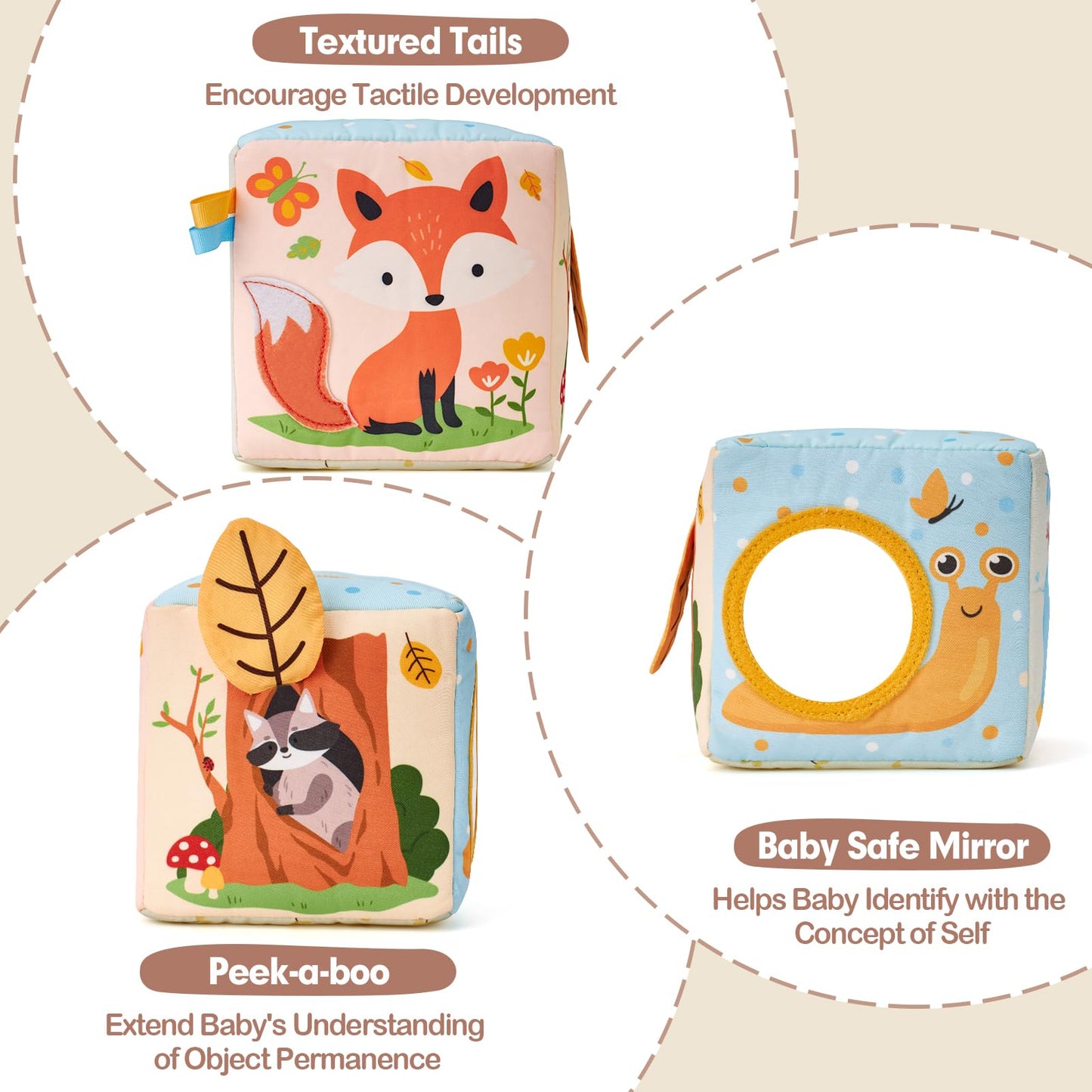 hahaland Baby Tissue Box Toy - Baby Toys 6-12 Months Montessori Toys for 6 Month Old Must Haves - Boy Girl Shower Gifts for Babies 6 9 12 18 Months Old Developmental Sensory Pulling Play Scarf Toy