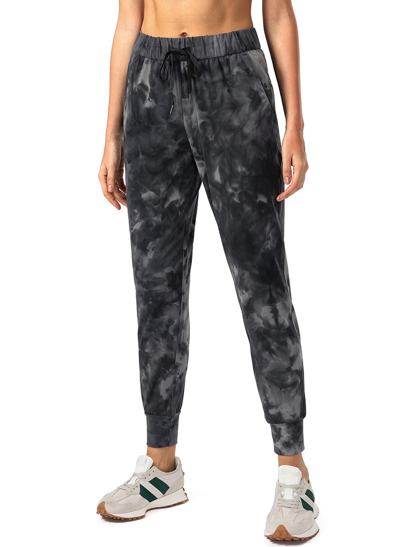 SANTINY Women's Joggers Pants Pockets Drawstring Running Sweatpants for Women Lounge Workout Jogging(Tie Dye Black_M)