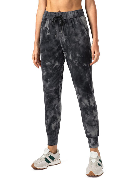 SANTINY Women's Joggers Pants Pockets Drawstring Running Sweatpants for Women Lounge Workout Jogging(Tie Dye Black_S)