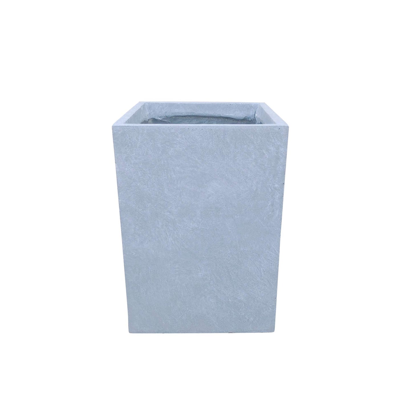 Kante 12.6" H Tall Rectangular Concrete Planters, Outdoor Indoor Lightweight Plant Pots with Drainage Hole and Rubber Plug, Modern Style for Home Garden Patio, Slate Gray