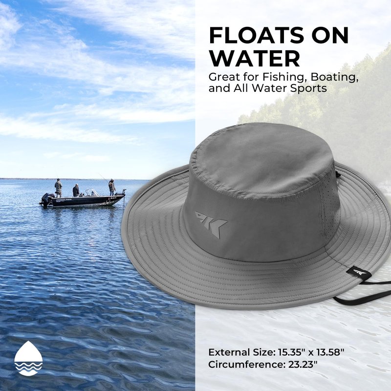 KastKing Sol Armis UPF 50 Boonie Hat - Sun Protection Hat, Fishing Hat, Beach & Hiking Hat, Paddling,Formal Gray