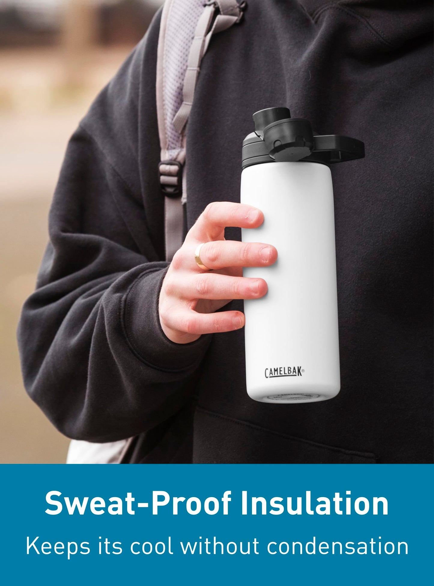 CamelBak Chute Mag 20oz Vacuum Insulated Stainless Steel Water Bottle, Black