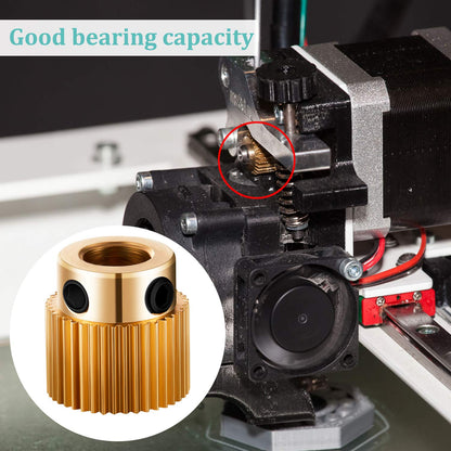 10 Pcs Extruder Wheel 3D Printer Parts Drive Gear Brass Extruder Wheel Gear Compatible with CR-10, CR-10S, S4, S5, Ender 3, Ender 3 Pro (40 Teeth)