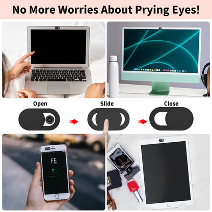 Yilador Webcam Cover (6 Pack) 0.03 inch Ultra Thin Laptop Camera Cover Slide for Computer MacBook Pro/Air iMac iPhone Cell Phone PC Tablet Notebook Surface Pro Echo Show Camera Blocker Slider - Black