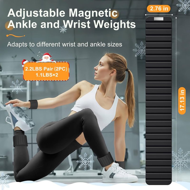 Wrist Weights & Ankle Weights for Women - 2 Pack (1.1LB Each) | Adjustable, Waterproof Silicone for Jogging & Yoga