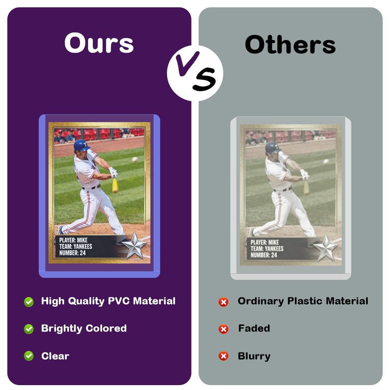 50ct 3"x4" Hard Plastic Card Sleeves - 180pt Rigid Card Cases, Clear Card Protectors for Trading, Baseball, Football and Sports Cards