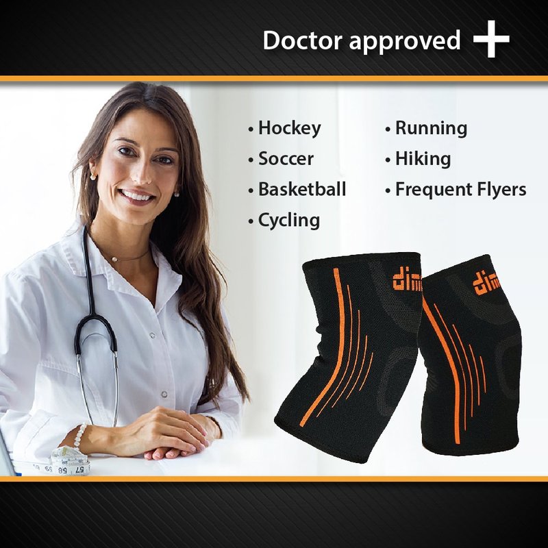dimok Athletic Knee Brace Compression Sleeve Leg Support for Kids Pain Injury Meniscus Tear Fast Recovery (2 Pack, XS)