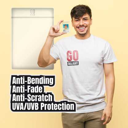 Semi Rigid Card Holders for PSA, SGC, BGS, CSG Grading – 100 Bundle - Baseball Card Sleeves - 50 Card Holders for Trading Cards + 50 Soft Sleeves – 3-5/16” x 4-7/8” with 1/2” Lip