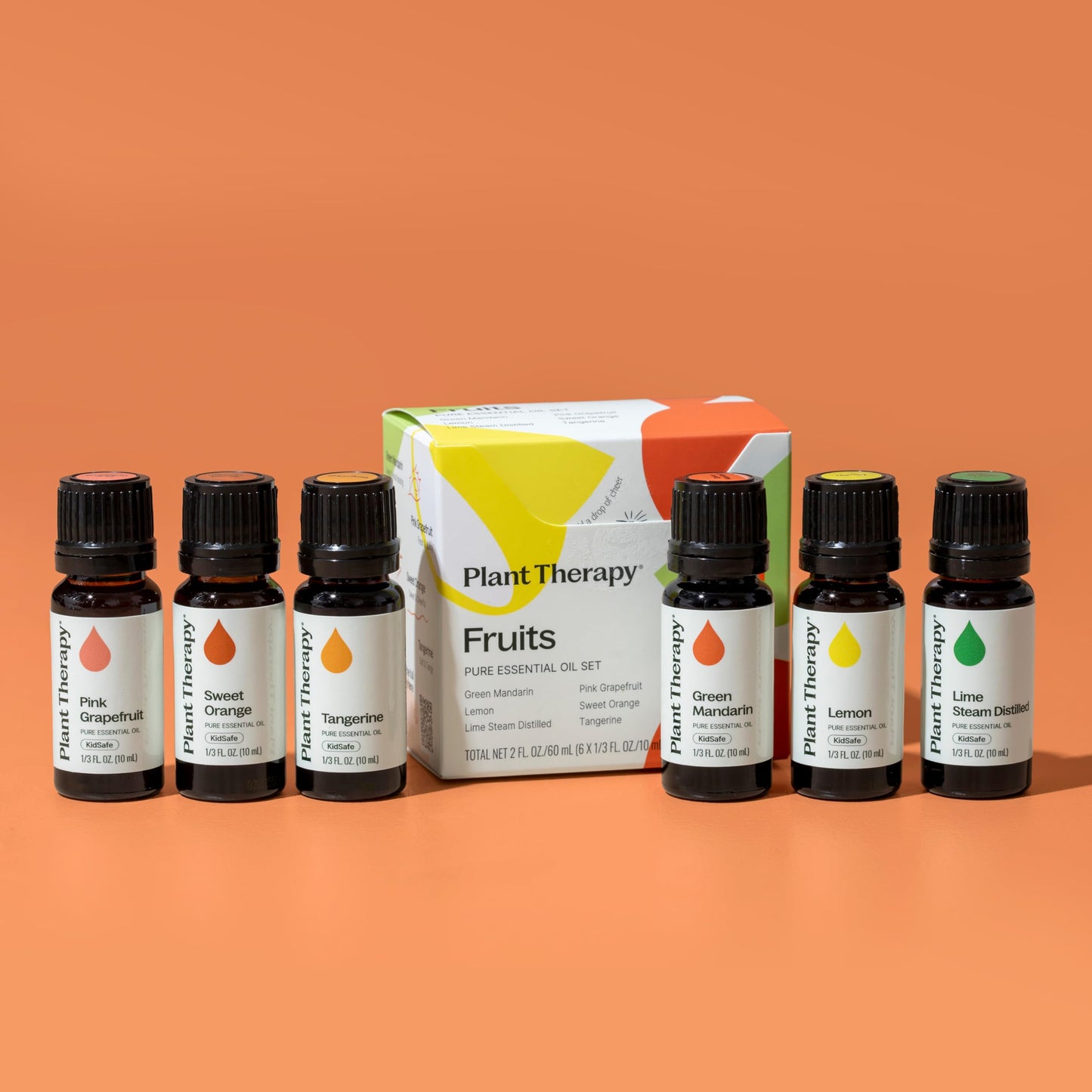 Plant Therapy Essential Oils Fruits Set - Grapefruit, Tangerine, Lemon, Mandarin, Lime, Orange Sweet 100% Pure, Undiluted, Natural Aromatherapy, Therapeutic Grade 10 mL (1/3 oz)