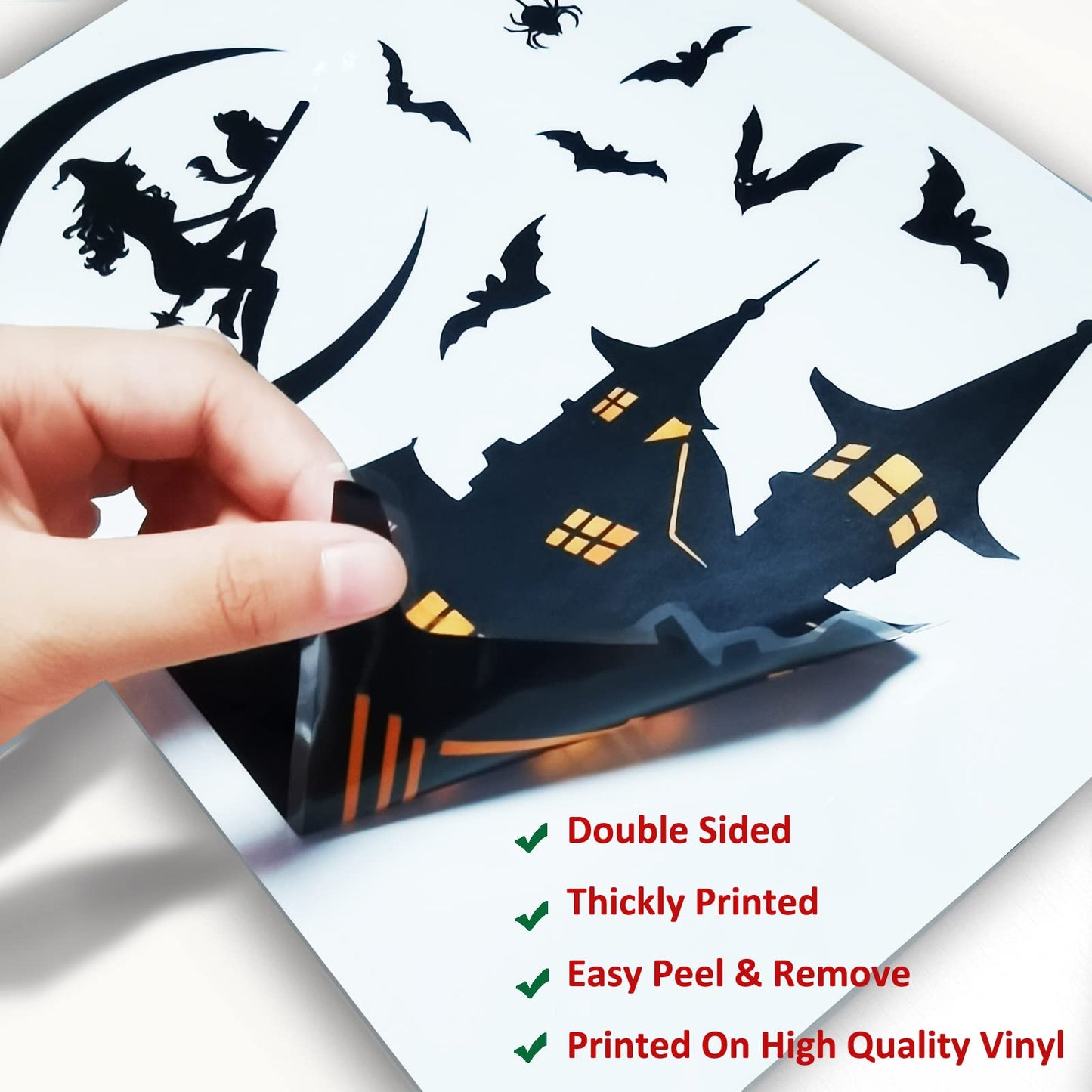 Halloween Window Clings - 8Sheet Halloween Decor Indoor Decals for Party Decoration,Giant Spooky Monster Silhouette Decal Scary Window Clings for Glass Windows