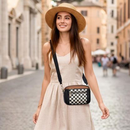 Telena Small Crossbody Bags For Women Vegan Leather Crossbody Purse With Adjustable Wide Strap For Daily Life