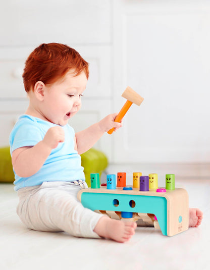 Battat – Wooden Hammer Toy for Kids, Toddlers – Pounding Bench with Pegs and Mallet – Colorful Developmental Toy – 1 Year + – Pound & Count Bench