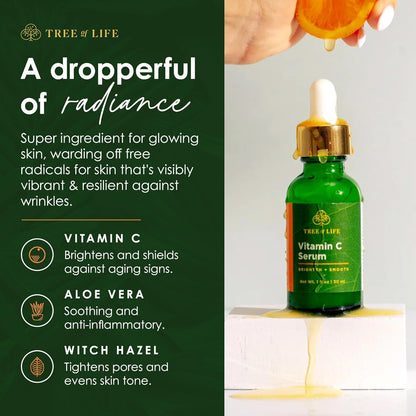 Tree of Life Beauty Facial Skin Care Set, Brightening, Firming, Hydrating, Dry Face, Dermatologist Tested - Trio Power Kit, Vitamin C, Retinol and Hyaluronic Acid, 3 count of 1 Fl Oz
