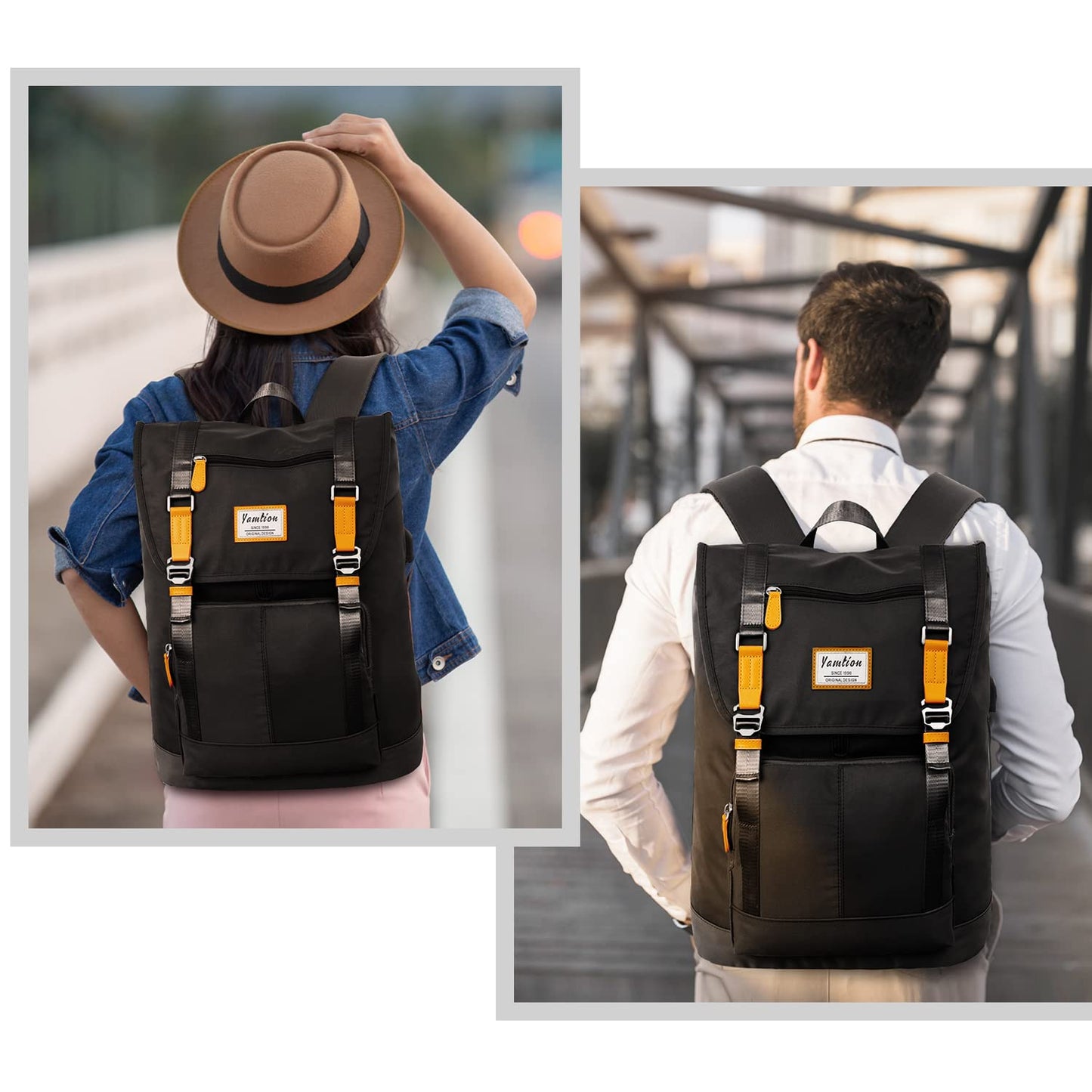 YAMTION Laptop Backpack,College Bookbag High School Backpack for Girls & Boys Teenagers,Backpack Business Laptop Backpack with USB Charging Port for Women & Men