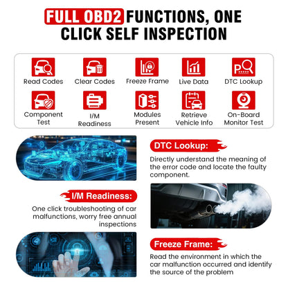 BOSSCOMM IF742 OBD2 Scanner, ABS/SRS/Transmission/Check Engine Code Reader Scan Tool with 6 Resets, ABS Bleeding/Oil/EPB/SAS/Throttle/BMS, Car Scanner Diagnostic Tool for All Cars, Upgraded of IF740