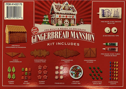 Gingerbread House Kit - Gingerbread Mansion Holiday House Kit - Pre-Built - Ready to Decorate - 3 POUNDS