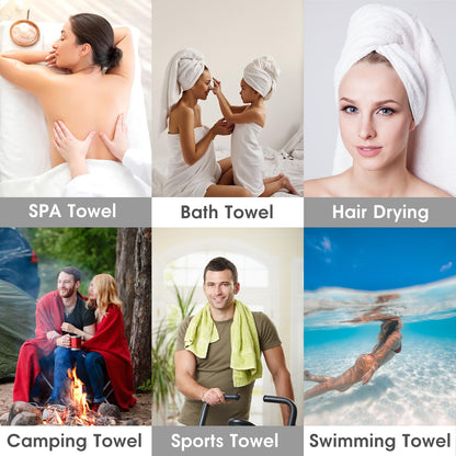 JML Microfiber Towels, Bath Towel Sets (6 Pack, 27" x 55") - Extra Absorbent, Fast Drying, Multipurpose for Bath, Swimming, Fitness, Sports, Yoga, Dark Blue/Green/Pink