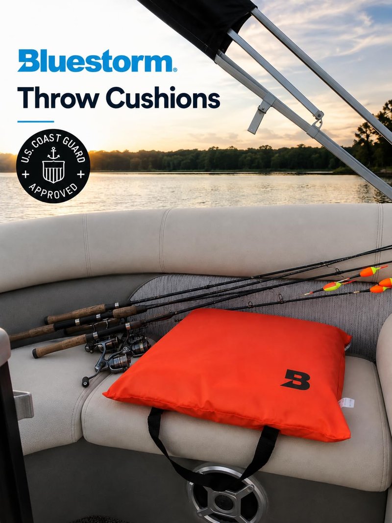 BLUESTORM Throwable Cushion | US Coast Guard (USCG) Approved Type 4 Basic Foam Cushion Preserver (White)