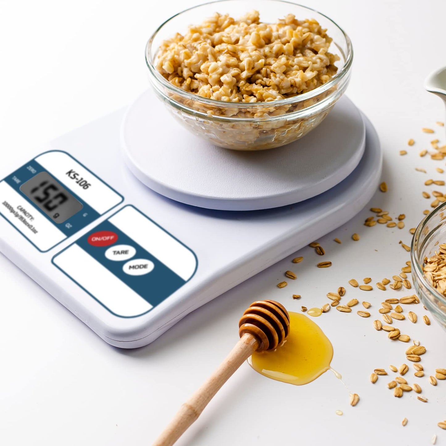 beatXP Kitchen Scale Multipurpose Portable Electronic Digital Weighing Scale | Weight Machine With Back light LCD Display | White |10 kg | 2 Year Warranty